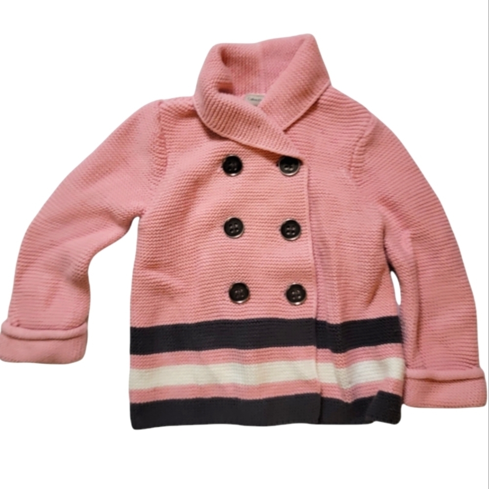 Calvin Klein Size 3T Pink Black Peacoat Cardigan